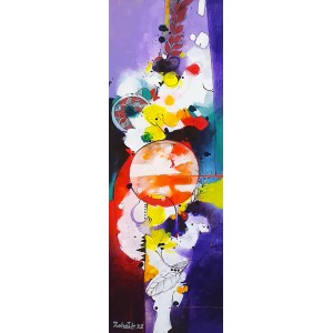 Zohaib Rind, 12 x 36 Inch, Acrylic On Canvas, Abstract Painting, AC-ZR-221